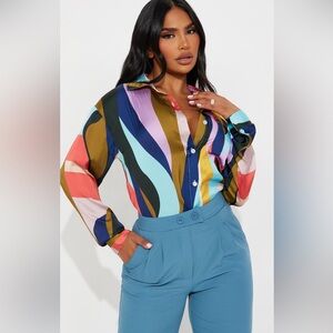 Colorful Striped Women's Top